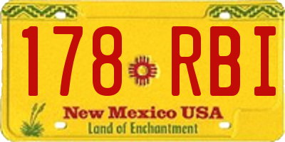 NM license plate 178RBI