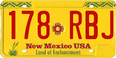 NM license plate 178RBJ