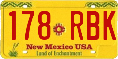 NM license plate 178RBK