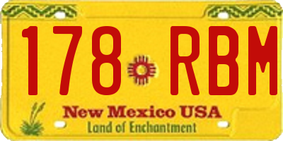 NM license plate 178RBM