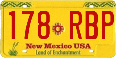 NM license plate 178RBP