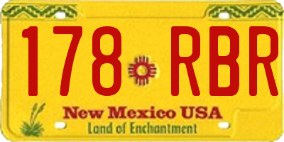 NM license plate 178RBR
