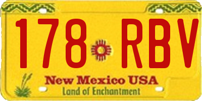 NM license plate 178RBV