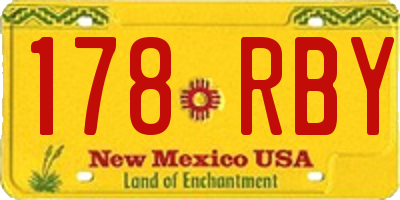 NM license plate 178RBY