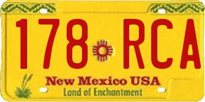 NM license plate 178RCA