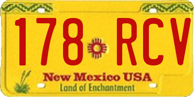 NM license plate 178RCV