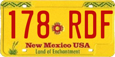NM license plate 178RDF