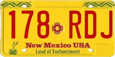 NM license plate 178RDJ