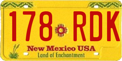 NM license plate 178RDK