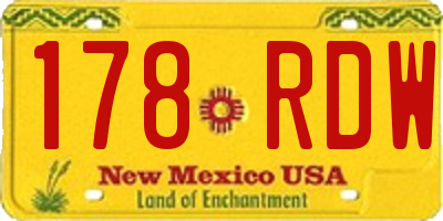 NM license plate 178RDW