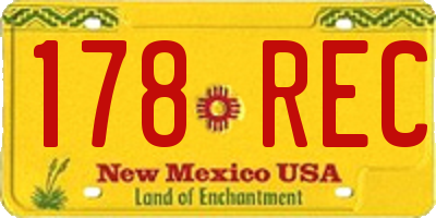 NM license plate 178REC