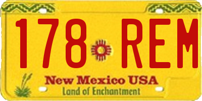 NM license plate 178REM