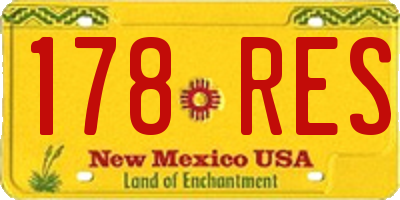 NM license plate 178RES