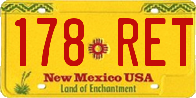 NM license plate 178RET