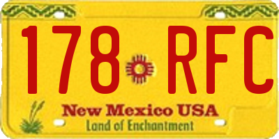 NM license plate 178RFC