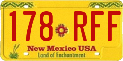 NM license plate 178RFF