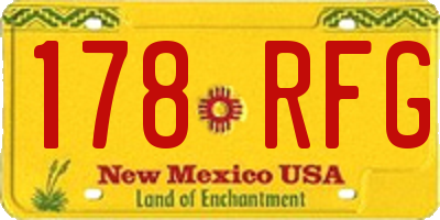 NM license plate 178RFG