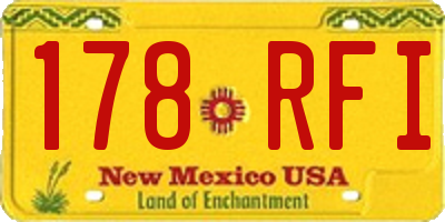 NM license plate 178RFI