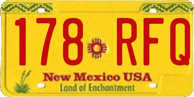 NM license plate 178RFQ
