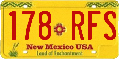 NM license plate 178RFS