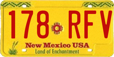 NM license plate 178RFV