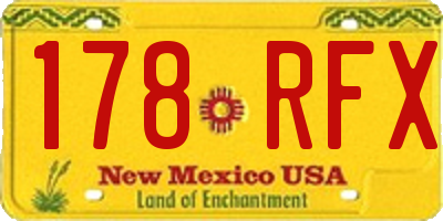 NM license plate 178RFX