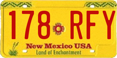 NM license plate 178RFY