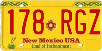 NM license plate 178RGZ