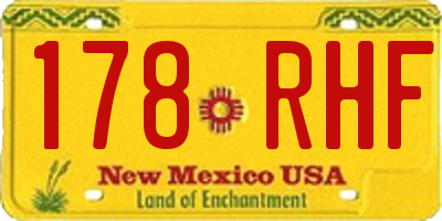 NM license plate 178RHF