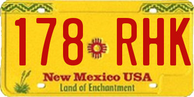 NM license plate 178RHK