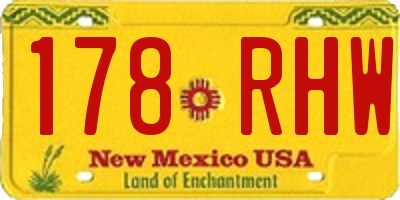 NM license plate 178RHW