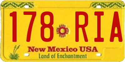 NM license plate 178RIA