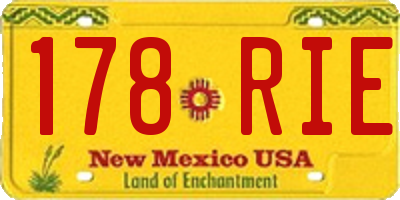 NM license plate 178RIE