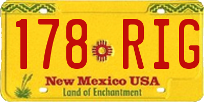 NM license plate 178RIG