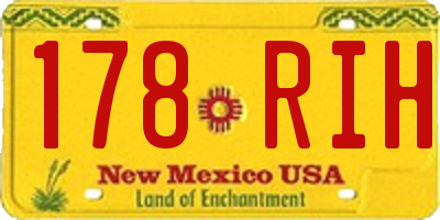 NM license plate 178RIH
