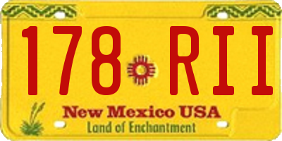 NM license plate 178RII