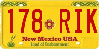 NM license plate 178RIK