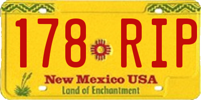 NM license plate 178RIP
