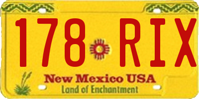 NM license plate 178RIX