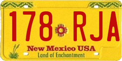 NM license plate 178RJA