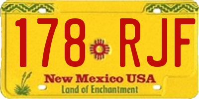 NM license plate 178RJF