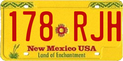 NM license plate 178RJH