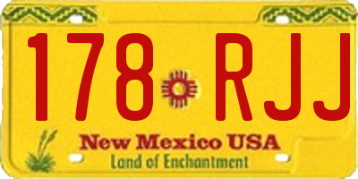 NM license plate 178RJJ