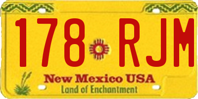 NM license plate 178RJM