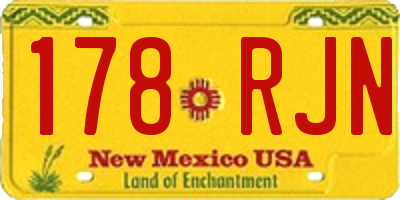 NM license plate 178RJN