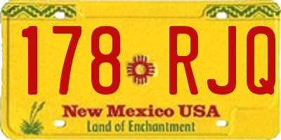 NM license plate 178RJQ