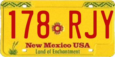 NM license plate 178RJY