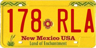 NM license plate 178RLA
