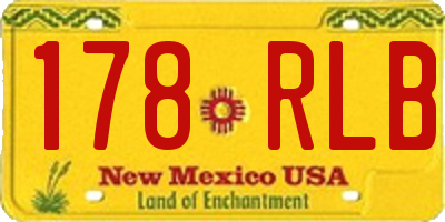 NM license plate 178RLB