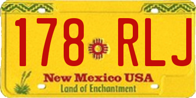 NM license plate 178RLJ
